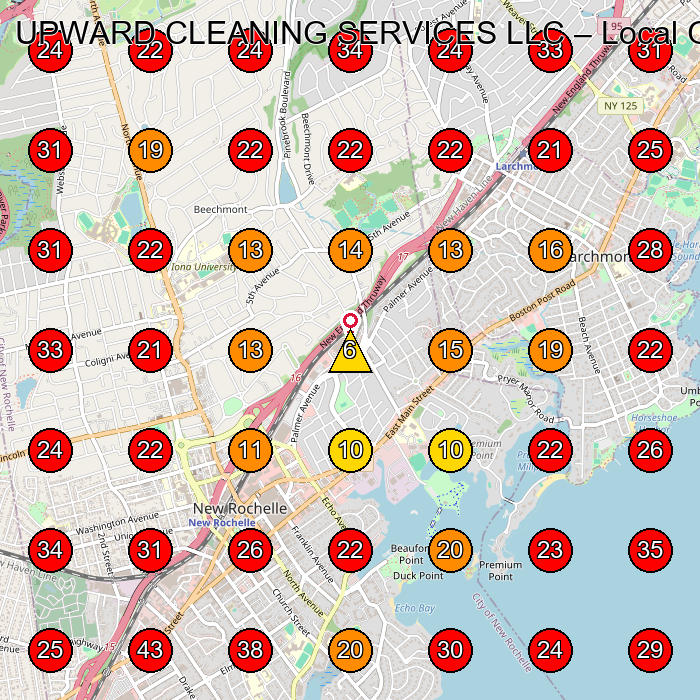 UPWARD CLEANING SERVICES LLC GeoGrid visibility map for Commercial Cleaning Service in Scarsdale